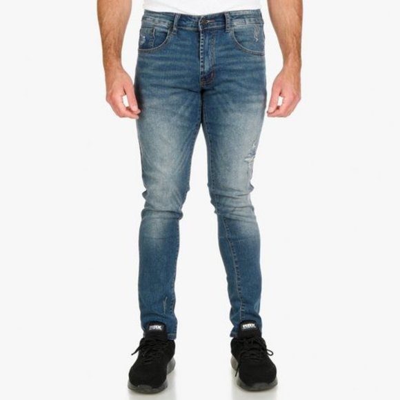 Aeropostal Men's Distressed Skinny Jeans - Dark Wash - Picture 1 of 7